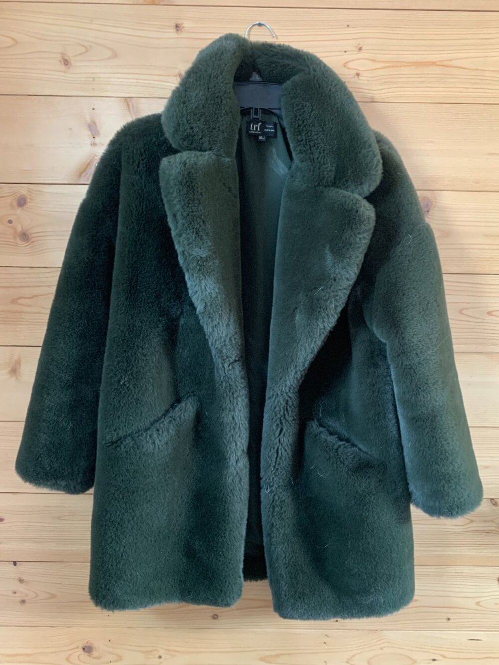 Green Zara Faux Fur Coat